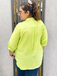 SKU  1895 Beautiful Shirt Cutwork Lace - Free Size M To XXL, Mint Green