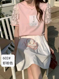 SKU  1898 Elegant Tees With Embroidered Selves  - Free Size M To XL, White