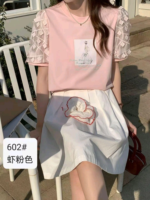 SKU  1898 Elegant Tees With Embroidered Selves  - Free Size M To XL, White