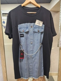 SKU  1914 Beautiful Denim Dress - Free Size M To XXXL, Black