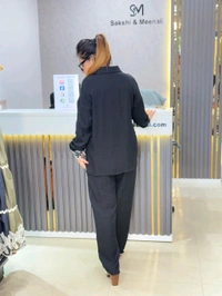 SKU  1931 Elegant Cordset With Beautiful Embroidery  - Free Size M To XL, Black