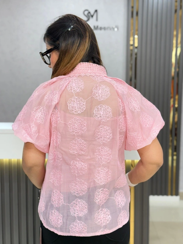 SKU  1930 Elegant Shirt With Inner - Free Size M To XL, Pink