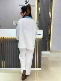 SKU 2006 Beautiful Cordset With Sequin Embroidery  - Free Size M To XXl, White