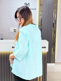 SKU 2024 Beautiful Cotton Shirt  - Free Size M To XL, Pastel Green