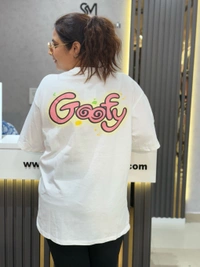 SKU 2027 Beautiful Tees With Puff Print - Free Size M To 4XL, White