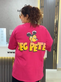 SKU 2030 Beautiful Tees With Mickey Design  - Hot Pink, Free Size M To 4Xl