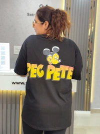 SKU 2030 Beautiful Tees With Mickey Design  - Free Size M To 4Xl, Black