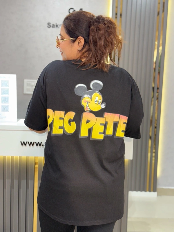 SKU 2030 Beautiful Tees With Mickey Design  - Free Size M To 4Xl, Black