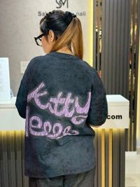 SKU 2039 Beautiful Tees With Doremon Design 
 - Black, Free Size M To 3XL