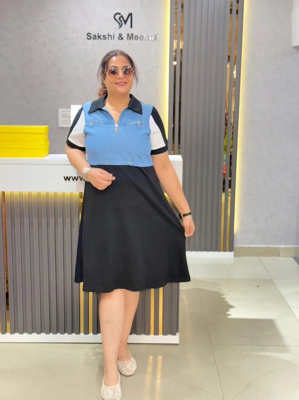 SKU 2050 Beautiful Denim Dress - Black, Free Size M To XXXL