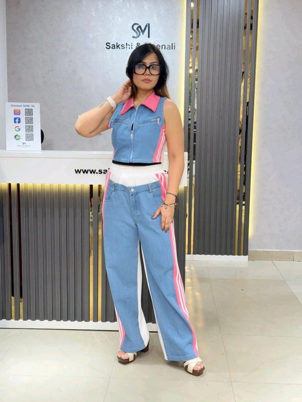 Denim Fusion Sporty Cord Set