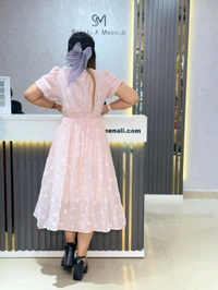 SKU 2061 Elegant Dress With Pastel Colour - Free Size M To XL, Pink