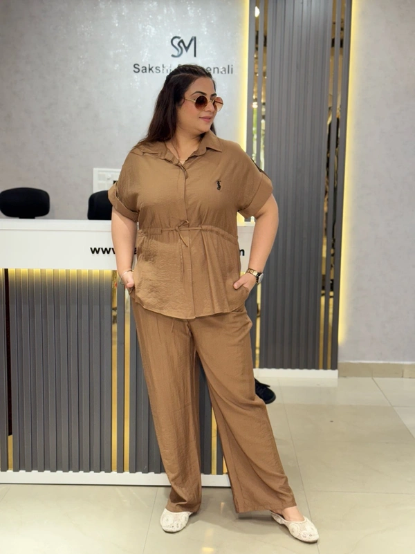 SKU 2090 Beautiful Comfortable Cordset  - Brown, Free Size M To XXL