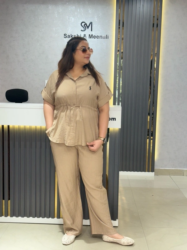SKU 2090 Beautiful Comfortable Cordset  - Free Size M To XXL, Light Brown