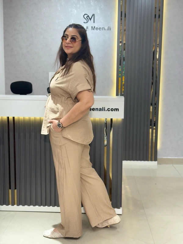 SKU 2090 Beautiful Comfortable Cordset  - Free Size M To XXL, Light Brown