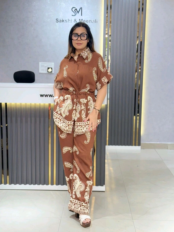 SKU 2092 Beautiful Cordset With Belt - Free Size M To XXL, Blue