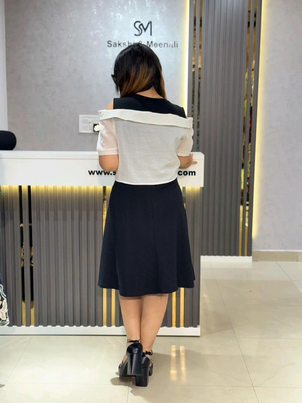 SKU 2126 Beautiful Dress With Jacket Design  - Free Size M To XL, Black