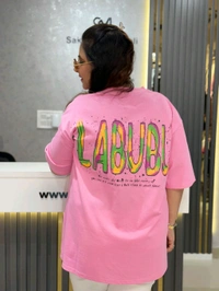 SKU 2139 Beautiful Tee With Labubu Detailing  - Free Size M To 4xl, Pink