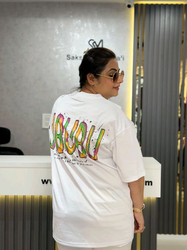 SKU 2139 Beautiful Tee With Labubu Detailing  - Free Size M To 4xl, White