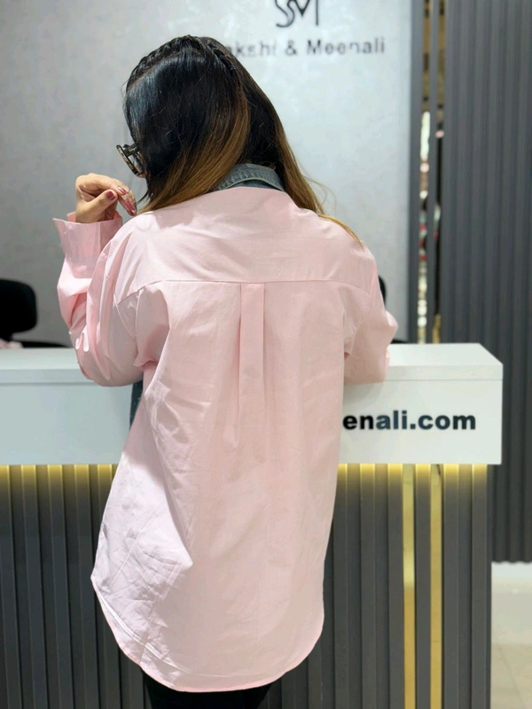SKU 2144 Beautiful Shirt With Labubu And Detailing  - Free Size M To XXL, Pink