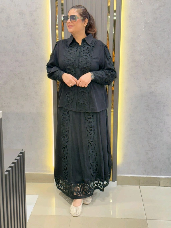 SKU 1916 Elegant Skirt Top Dress - Black, Free Size M To 5xl