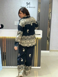 SKU 2154 Beautiful Cordsets With Belt - Free Size M To XXL, Black