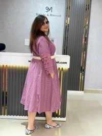 SKU 2155 Beautiful Cordsets With Belt - Purple, Free Size M To 4XL