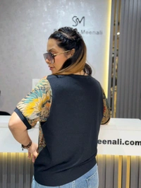 SKU 2158 Elegant Knitted Top  - Black, Free Size M To 4xl