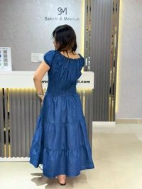 SKU 2083 Denim Dress - Blue, Size M To XXL