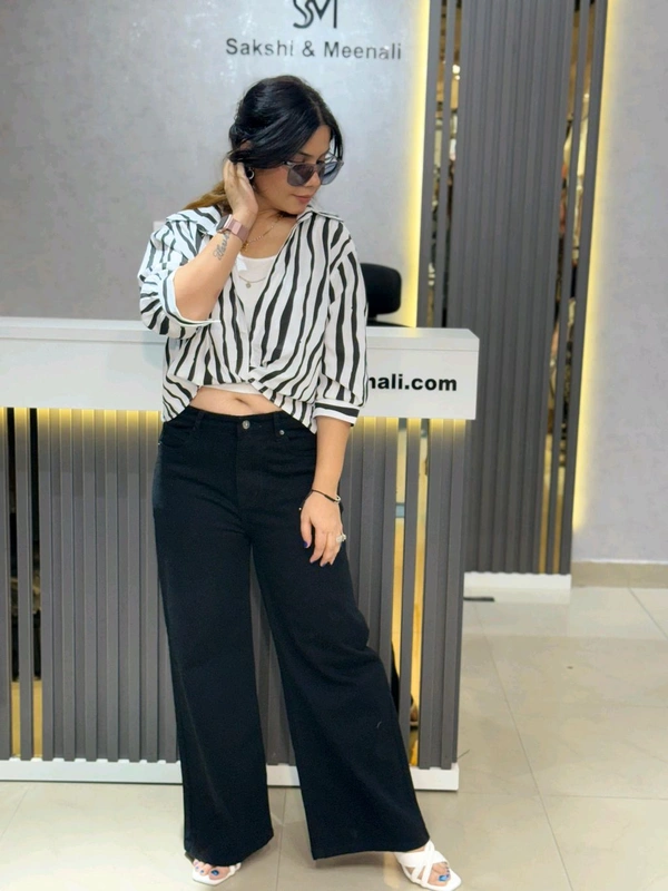 SKU  2170 Beautiful 2 Peice Top  - Black, Free Size M To XL