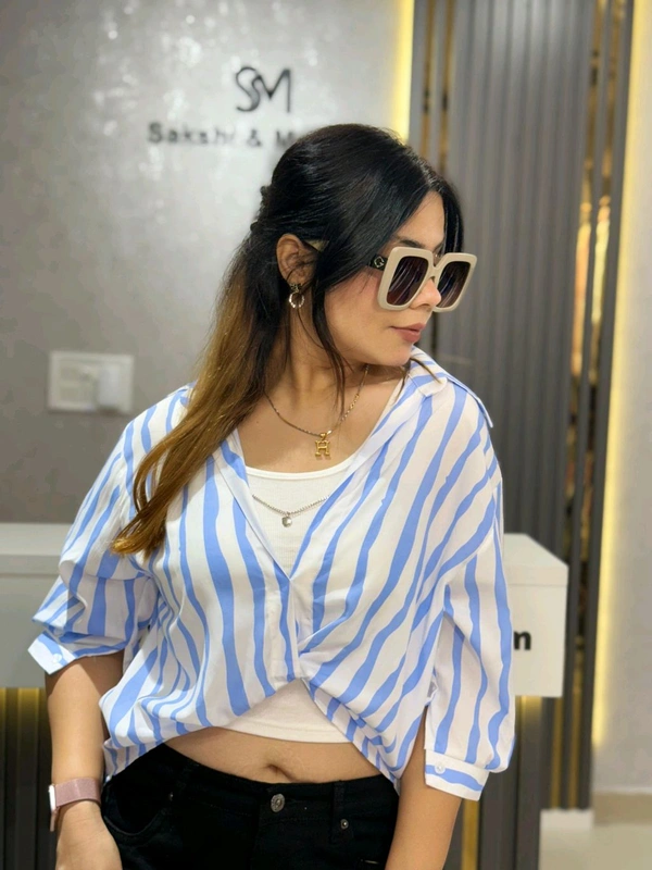 SKU  2170 Beautiful 2 Peice Top  - Free Size M To XL, Blue