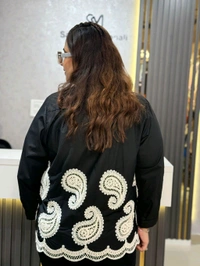 SKU 2169 Beautiful Shirt With Embroidery - Free Size M To 3XL, Black