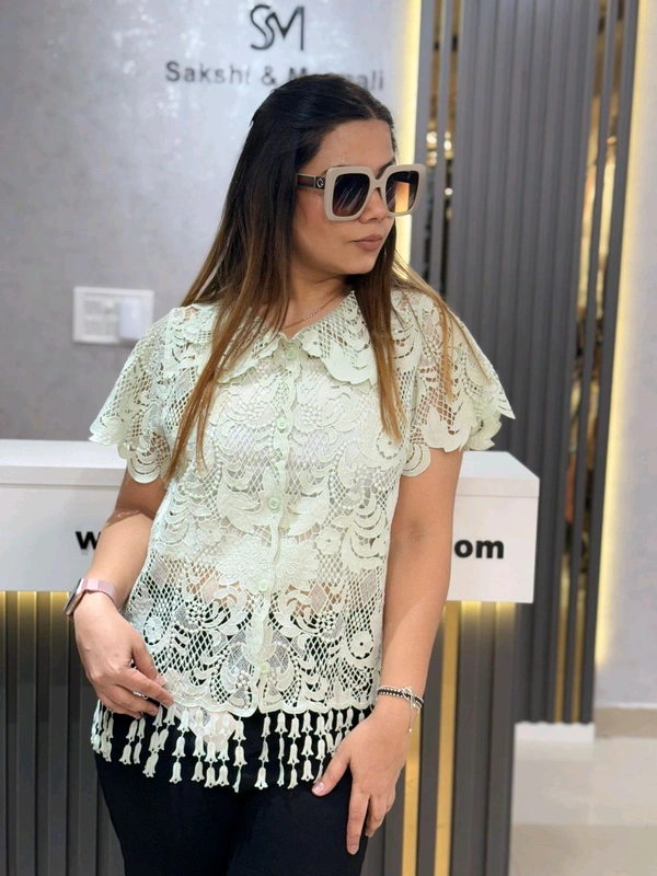 SKU 2197 Beautiful Hakoba Top With Inner - Free Size M To XL, Green