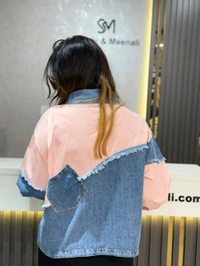 SKU 2199 Beautiful Denim Shirt - Pink, Free Size M To XXL