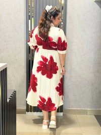SKU 2210 Beautiful Florescent Dress - Free Size M TO XXL, Blue