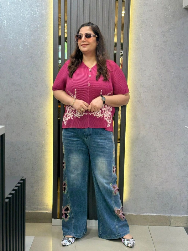 SKU 2227 Beautiful Magic Plus Size Top - Free Size M To 6xl, Pink