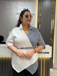 SKU 2086 Beautiful Shirt With Stripes  - Size  M L XL XXL, Blue