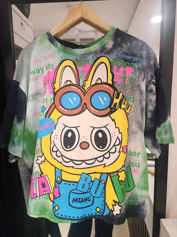 SKU 2142 Beautiful Tee With Labubu Detailing  - Free Size M To 4XL, Green