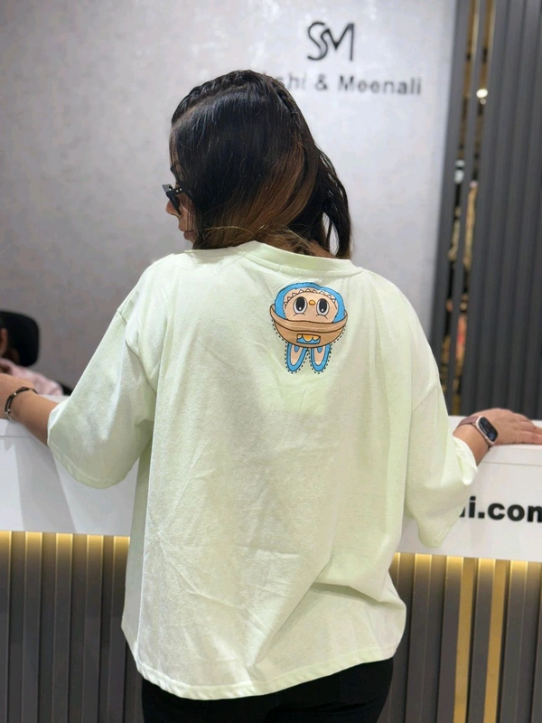 SKU 2142 Beautiful Tee With Labubu Detailing  - Free Size M To 4XL, Green