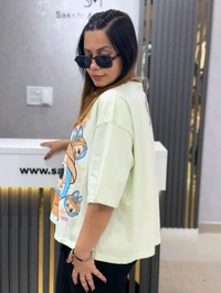 SKU 2142 Beautiful Tee With Labubu Detailing  - Free Size M To 4XL, Green
