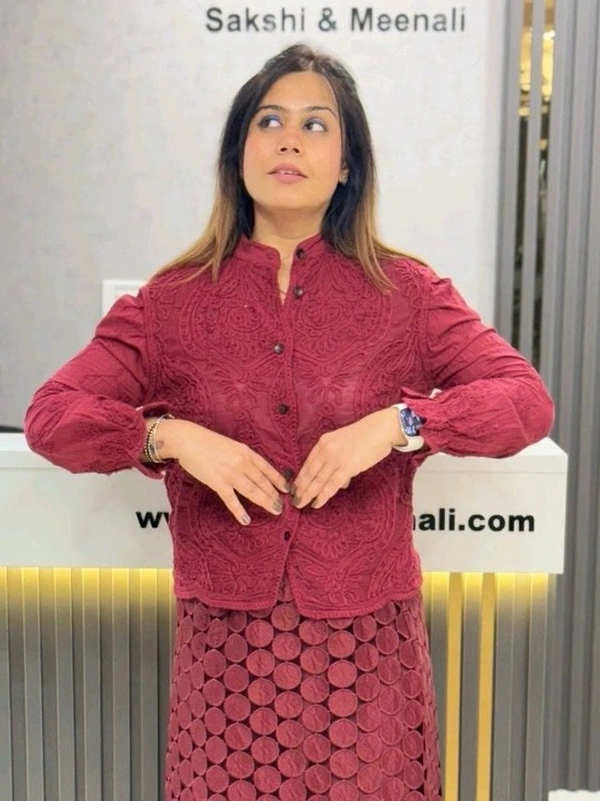 Beautiful Self Embroidered Shirt