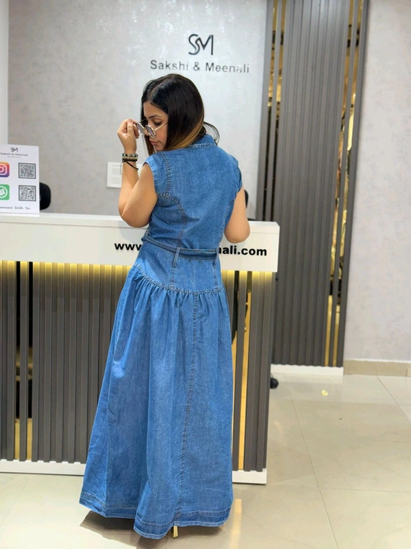 SKU 2205 Beautiful Denim Dress With Belt