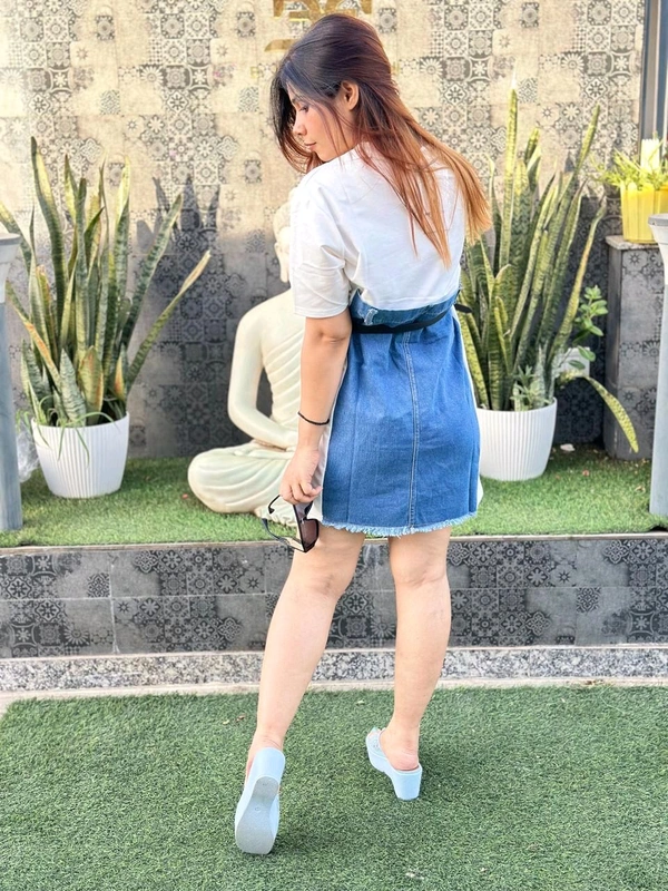 SKU 1223 Beautiful Denim TSHIRT With Belt