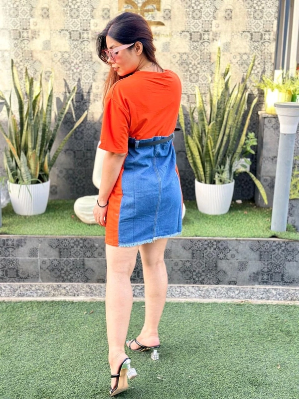 SKU 1223 Beautiful Denim TSHIRT With Belt