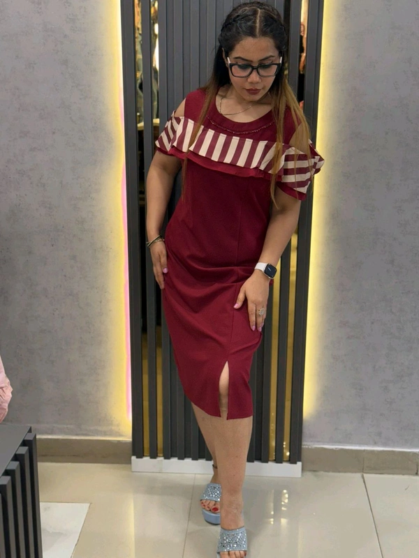 SKU 1726 Beautiful Dress With Frill Detailing
