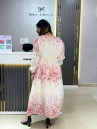SKU 2224 Beautiful Floral Dress With Smokey Design