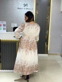 SKU 2224 Beautiful Floral Dress With Smokey Design