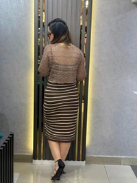 SKU 2238 Beautiful Knitted Dress With Crochet Jacket
