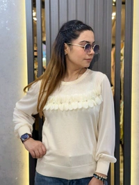 SKU 2240 Beautiful Knitted Top With Pearl And Stud Detailing