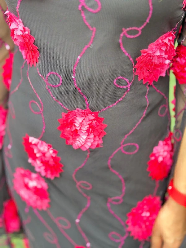 SKU 1178 Beautiful Net Dress With 3D Flowers